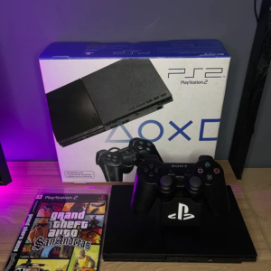 PlayStation 2 Slim Completo + OPL com 50 Jogos + 2 Controles